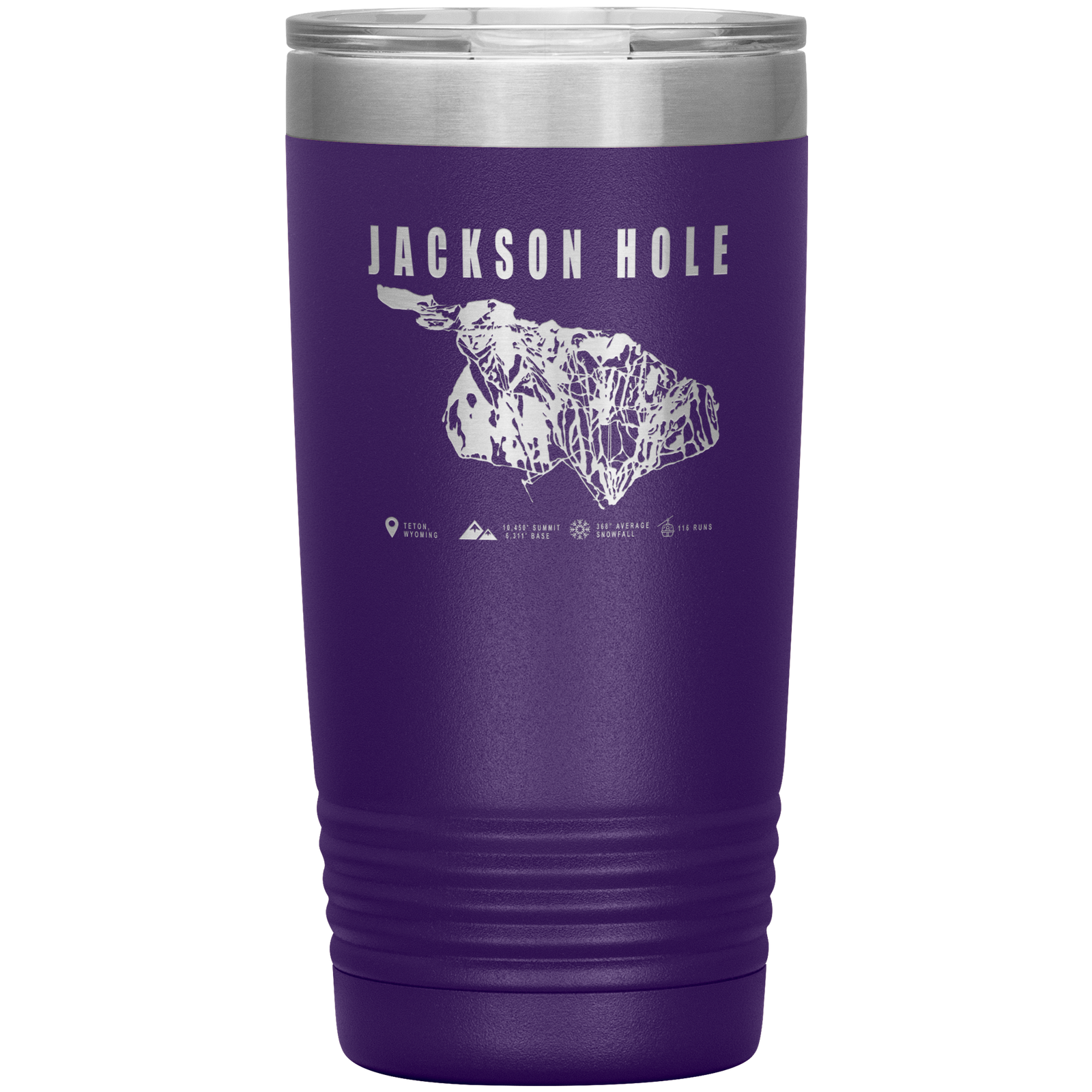 Jackson Hole Wyoming Ski Trail Map 20oz Tumbler - Powderaddicts