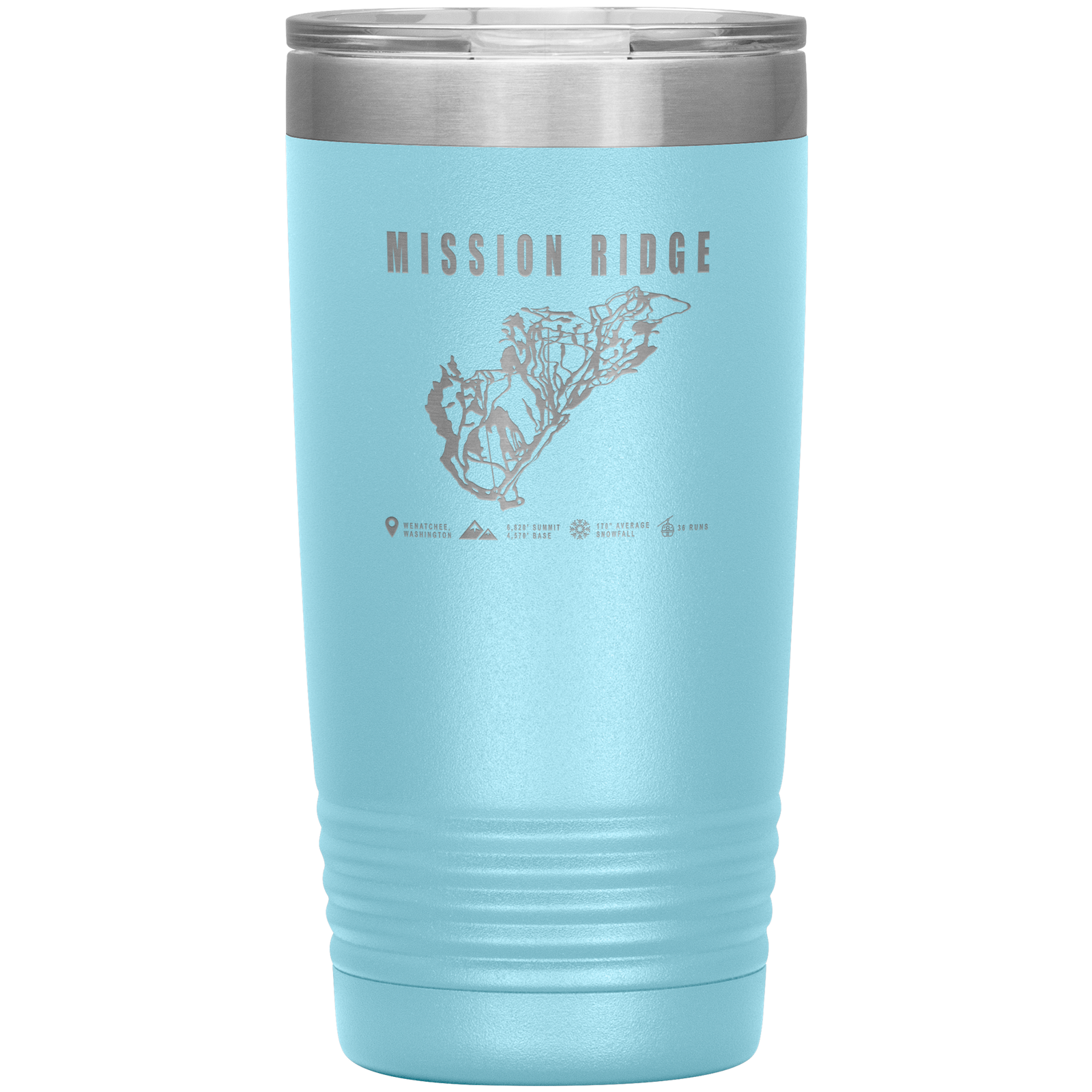 Mission Ridge, Washington Ski Trail Map 20oz Tumbler - Powderaddicts
