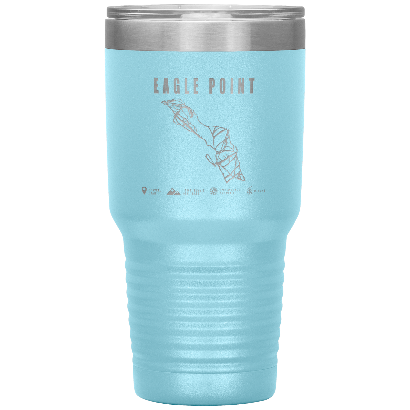 Eagle Point,Utah Ski Trail Map 30oz Tumbler - Powderaddicts