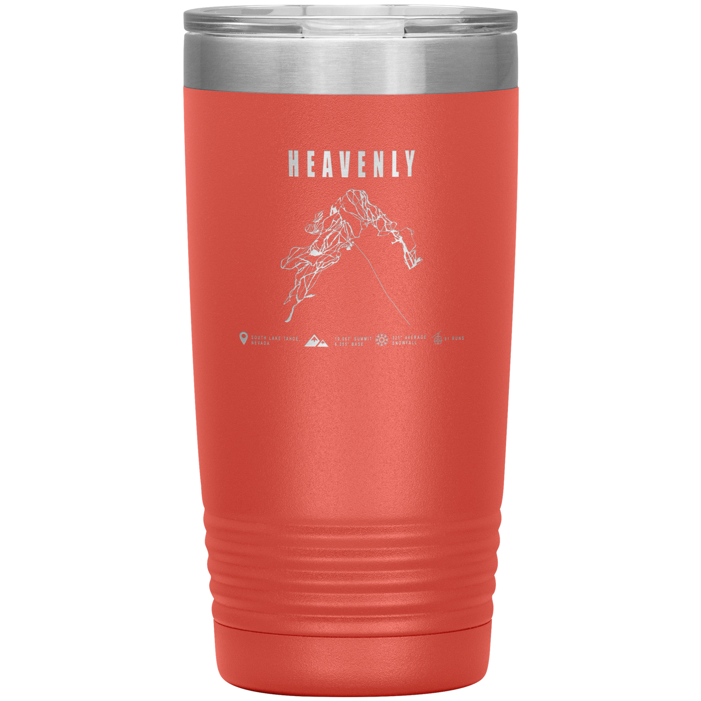 Heavenly, Nevada Ski Trail Map 20oz Tumbler - Powderaddicts