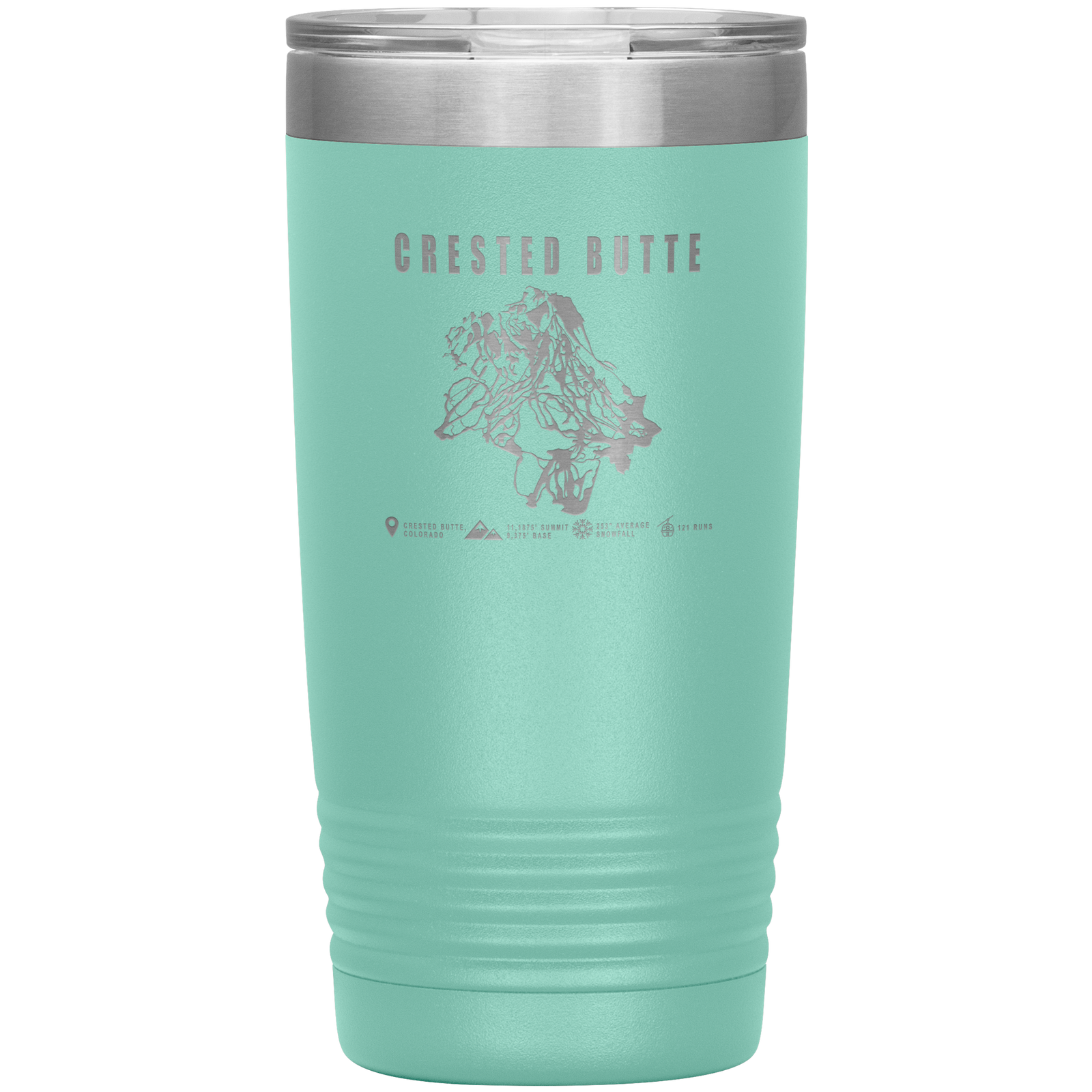 Crested Butte Colorado Ski Trail Map 20oz Tumbler - Powderaddicts