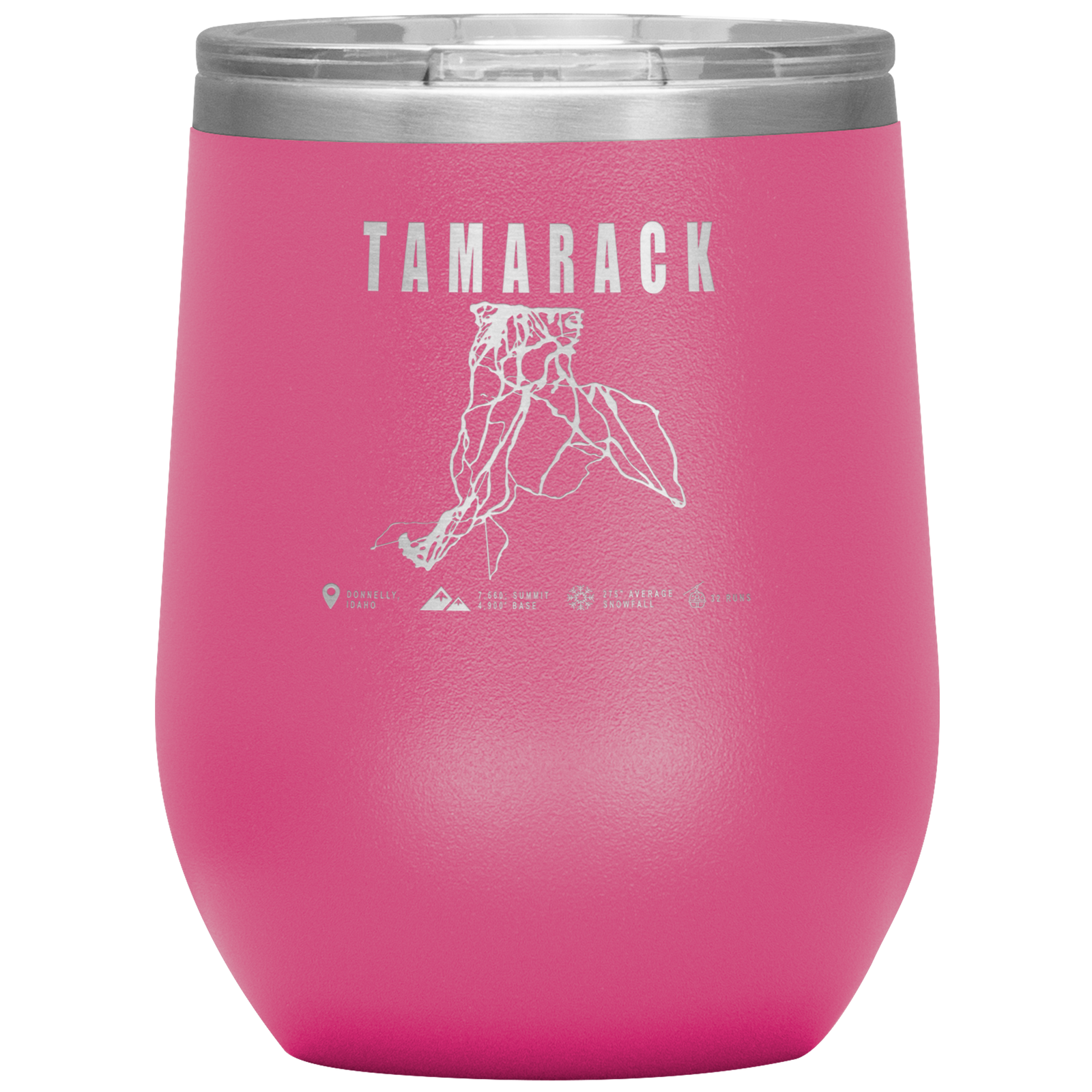 Tamarack Idaho Ski Trail Map Wine 12oz Tumbler - Powderaddicts