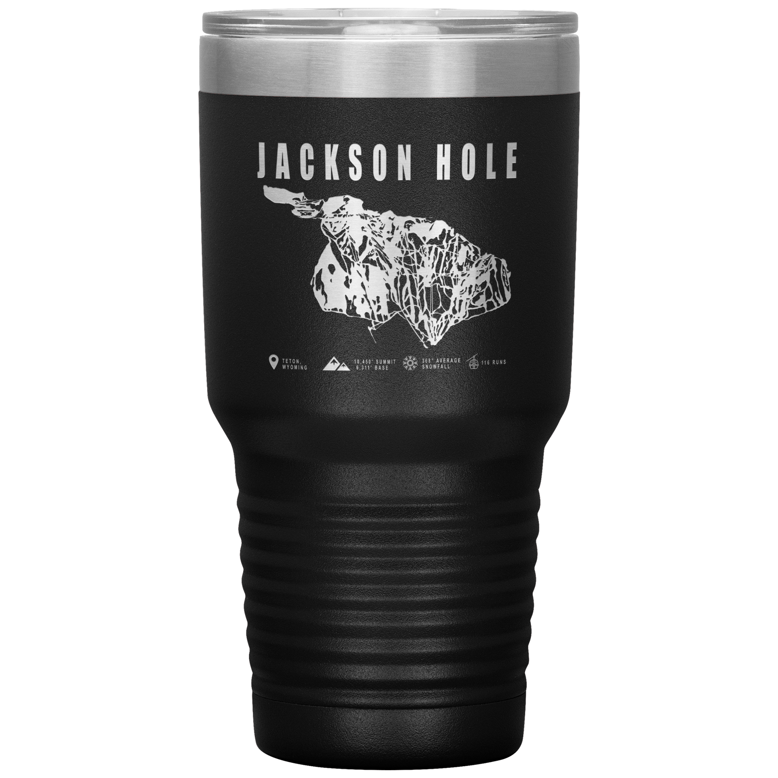 Jackson Hole Wyoming Ski Trail Map 30oz Tumbler - Powderaddicts
