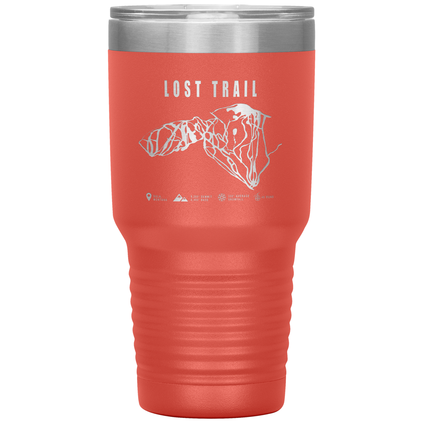 Lost Trail Montana Ski Trail Map 30oz Tumbler - Powderaddicts