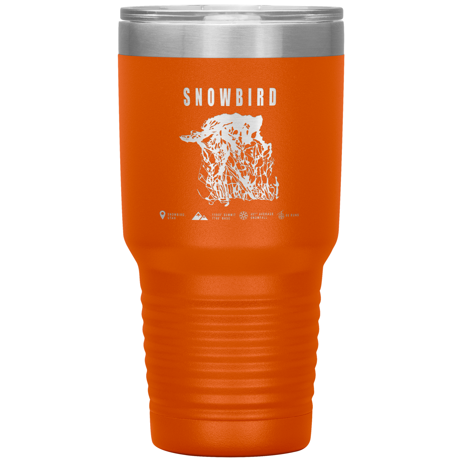 Snowbird,Utah Ski Trail Map 30oz Tumbler - Powderaddicts