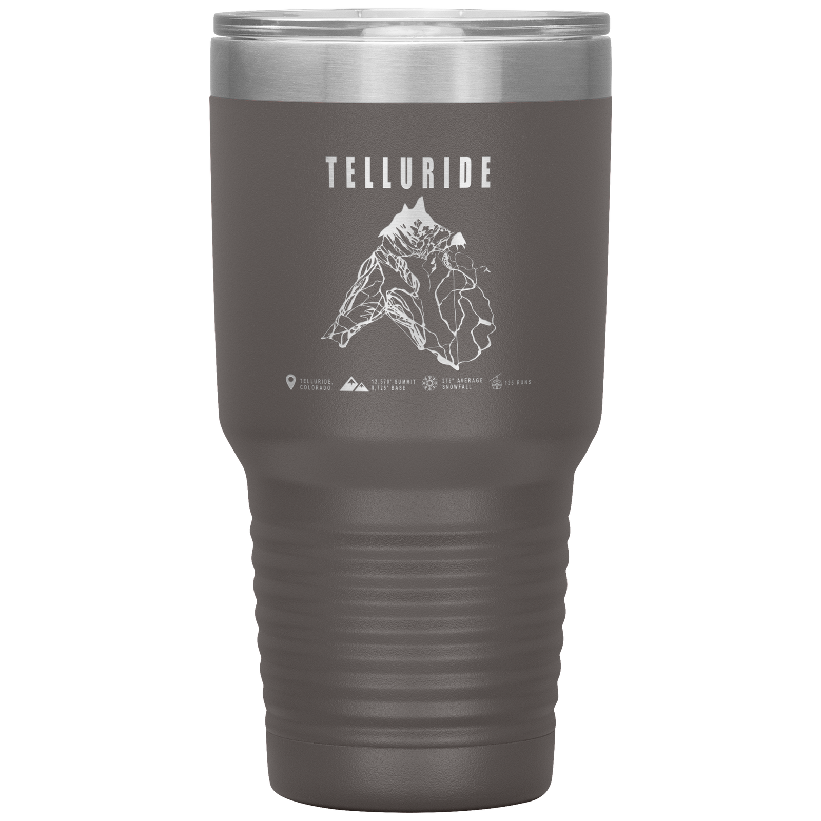 Telluride Colorado Ski Trail Map 30oz Tumbler - Powderaddicts