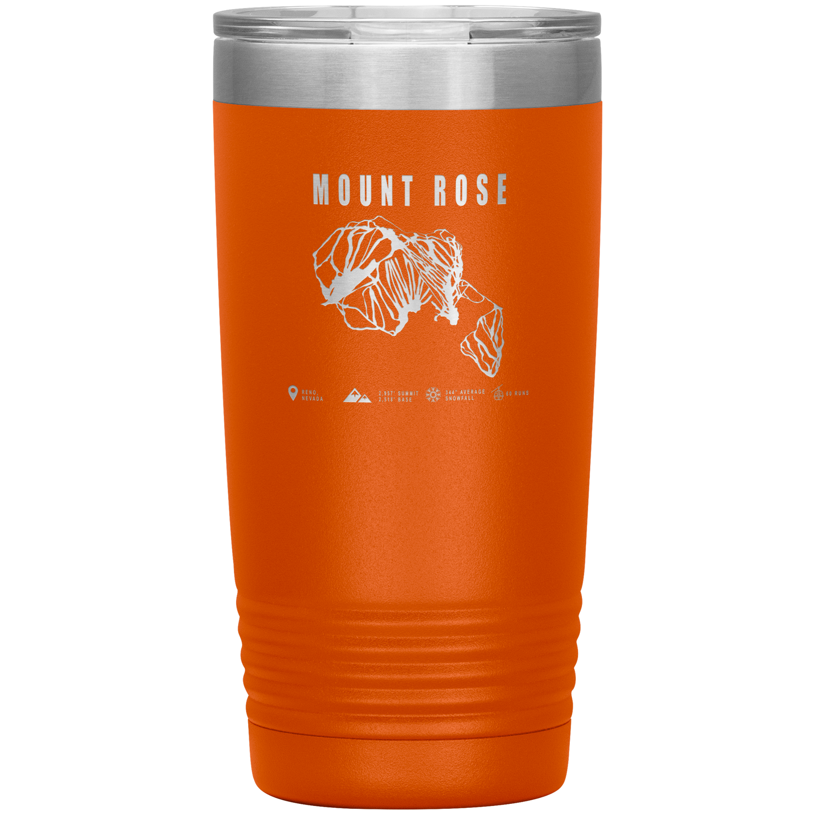 Mount Rose, Nevada Ski Trail Map 20oz Tumbler - Powderaddicts