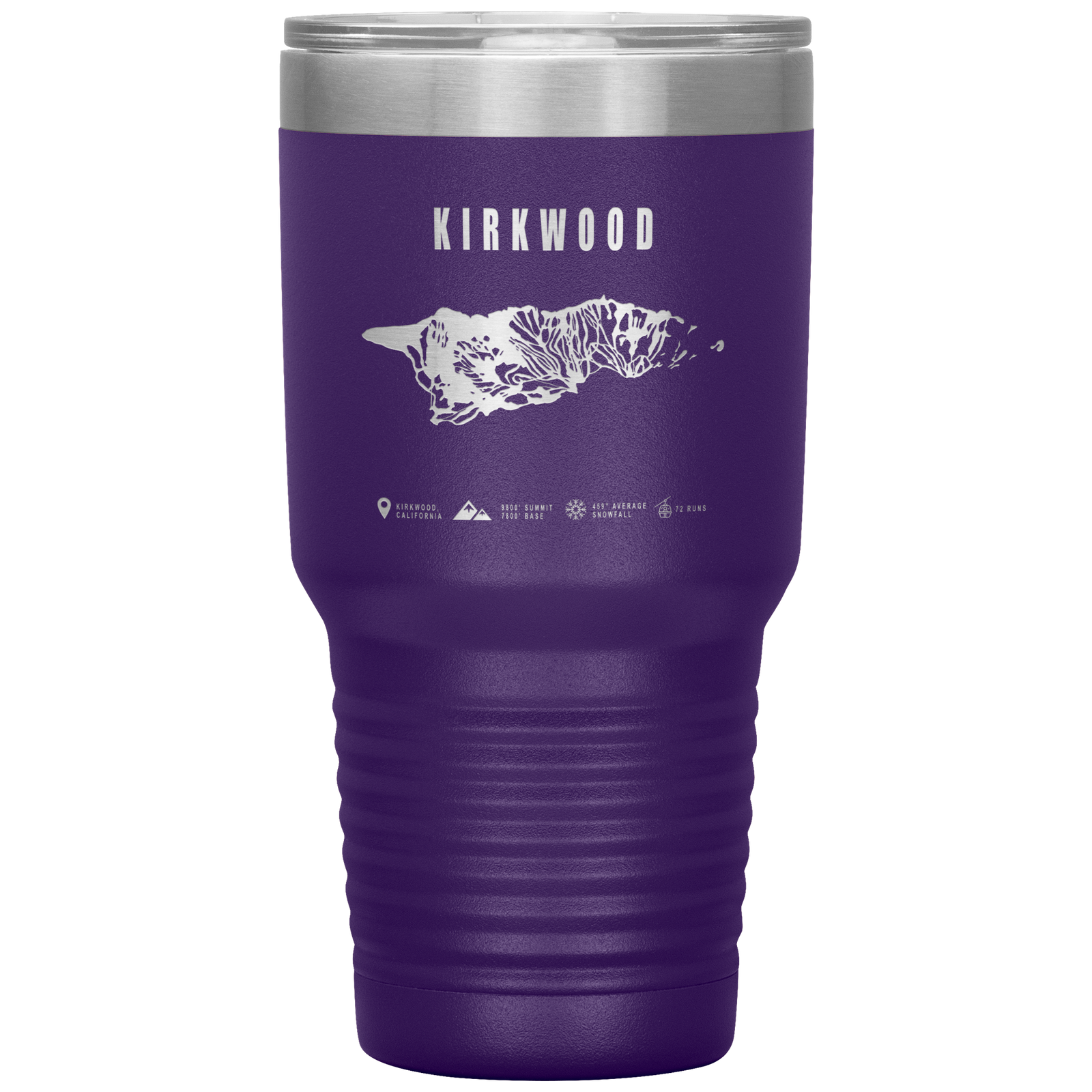 Kirkwood, California Ski Trail Map 30oz Tumbler - Powderaddicts
