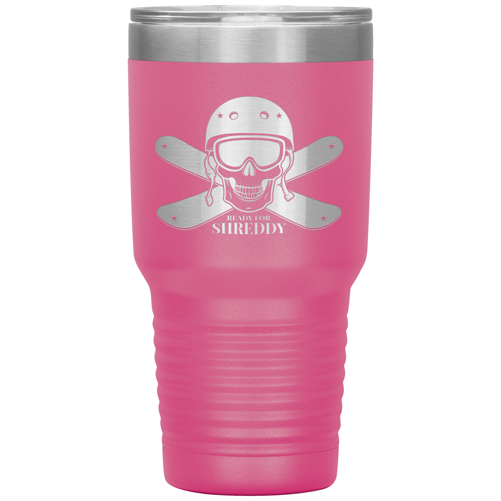 Ready For Shreddy Skeleton Skis 30oz Tumbler - Powderaddicts
