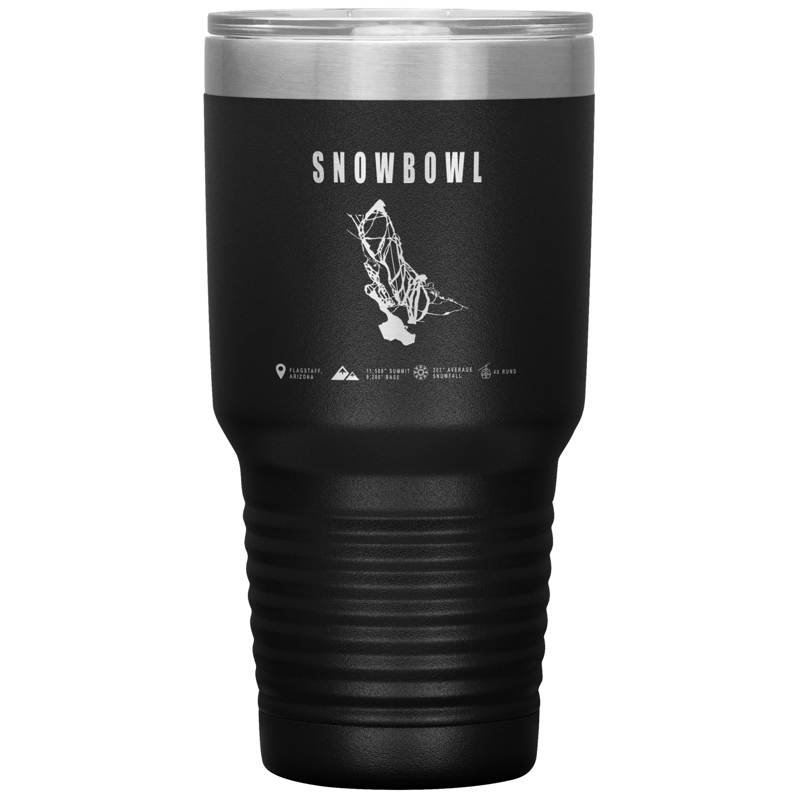 Snowbowl, Arizona Ski Trail Map 30oz Tumbler - Powderaddicts