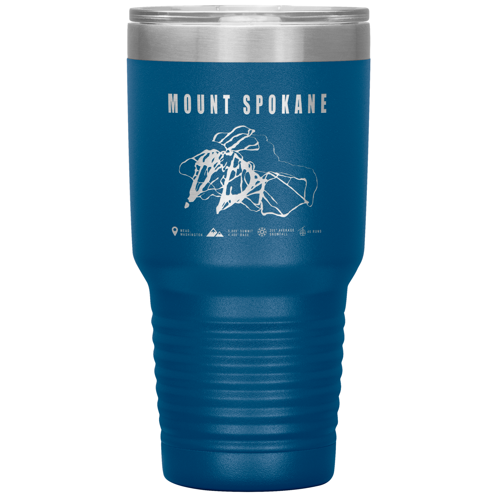 Mount Spokane, Washington Ski Trail Map 30oz Tumbler - Powderaddicts