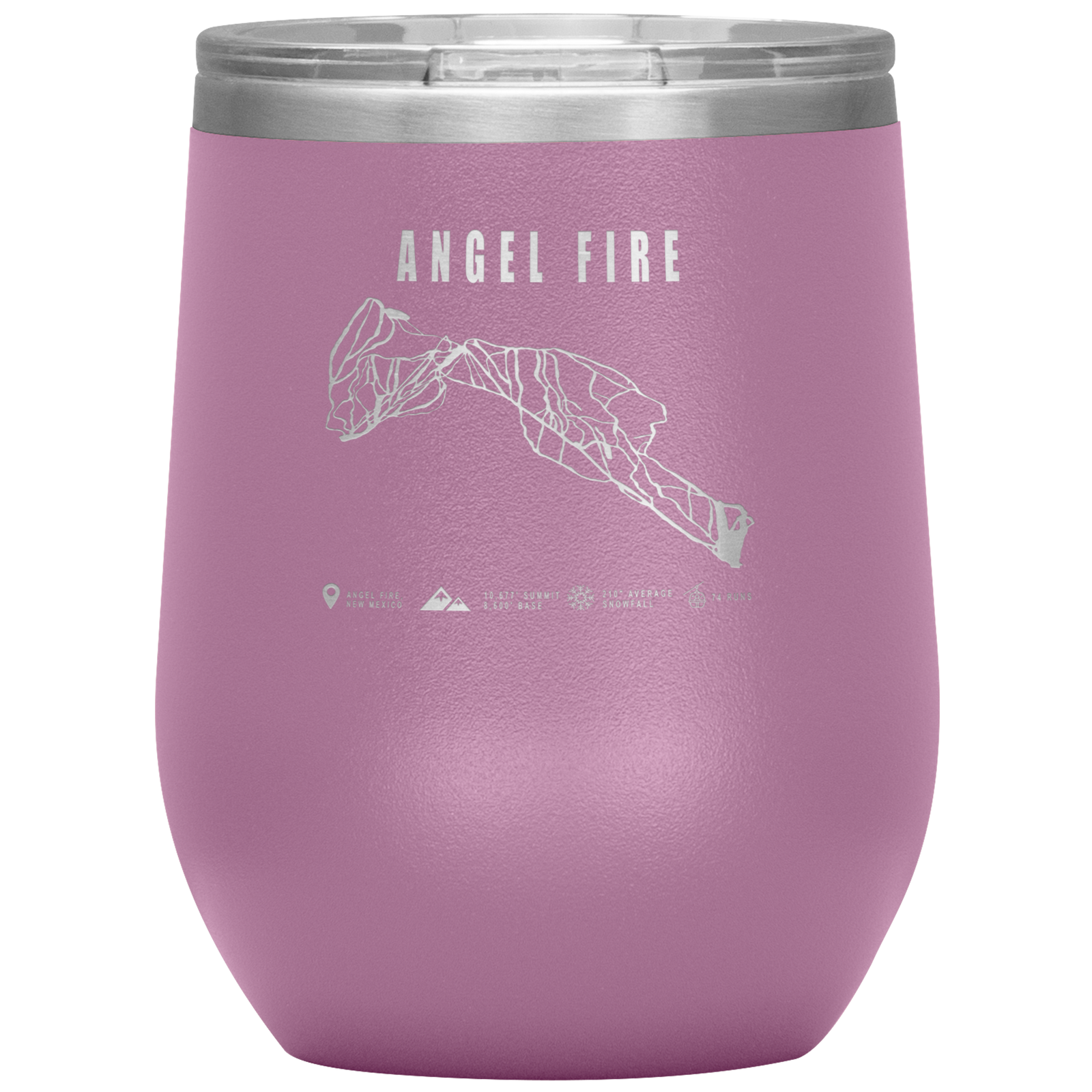 Angel Fire, New Mexico Ski Trail Map Wine 12oz Tumbler - Powderaddicts
