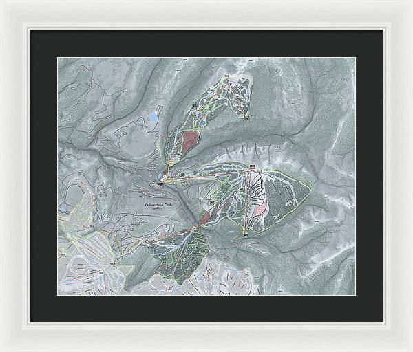 Yellowstone Club Ski Trail Map - Framed Print - Powderaddicts
