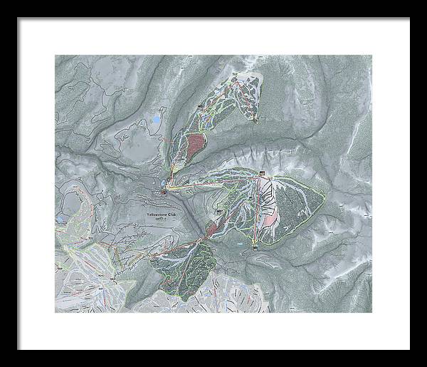 Yellowstone Club Ski Trail Map - Framed Print - Powderaddicts