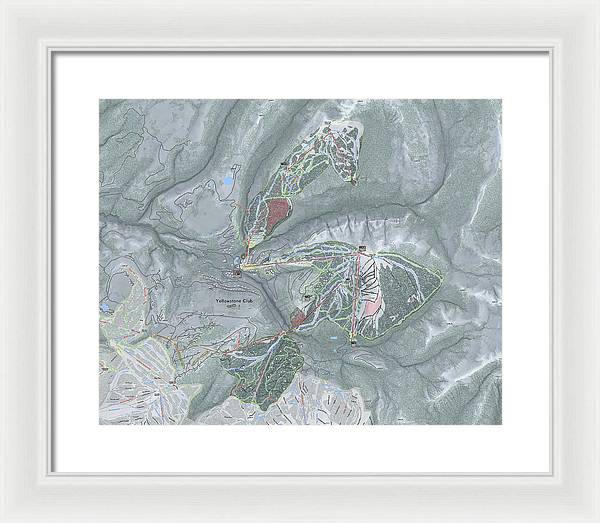 Yellowstone Club Ski Trail Map - Framed Print - Powderaddicts