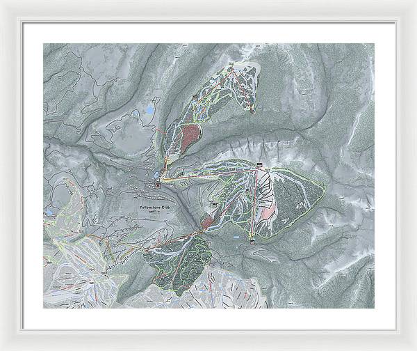 Yellowstone Club Ski Trail Map - Framed Print - Powderaddicts