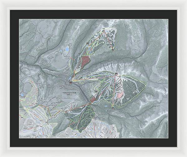 Yellowstone Club Ski Trail Map - Framed Print - Powderaddicts