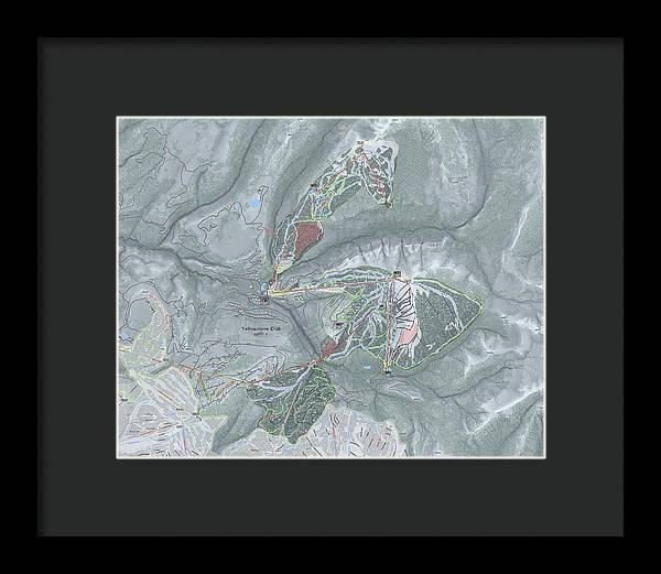 Yellowstone Club Ski Trail Map - Framed Print - Powderaddicts