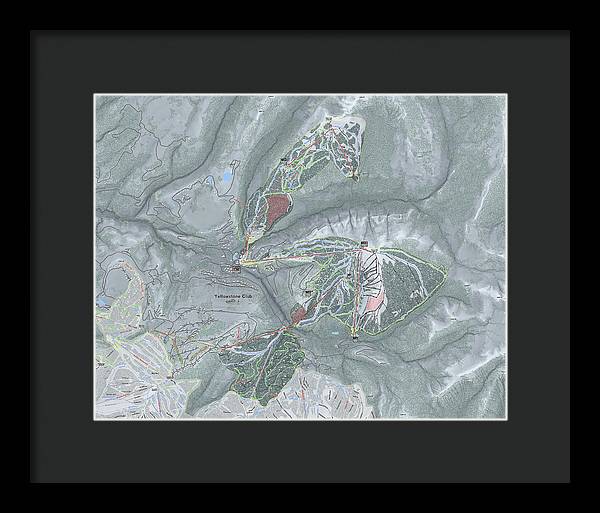 Yellowstone Club Ski Trail Map - Framed Print - Powderaddicts