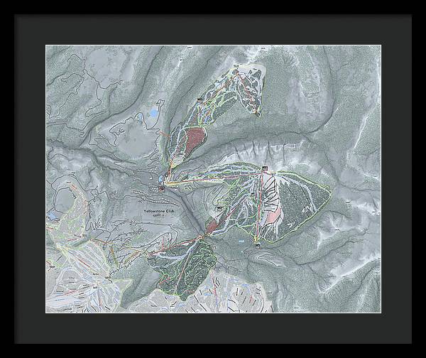 Yellowstone Club Ski Trail Map - Framed Print - Powderaddicts