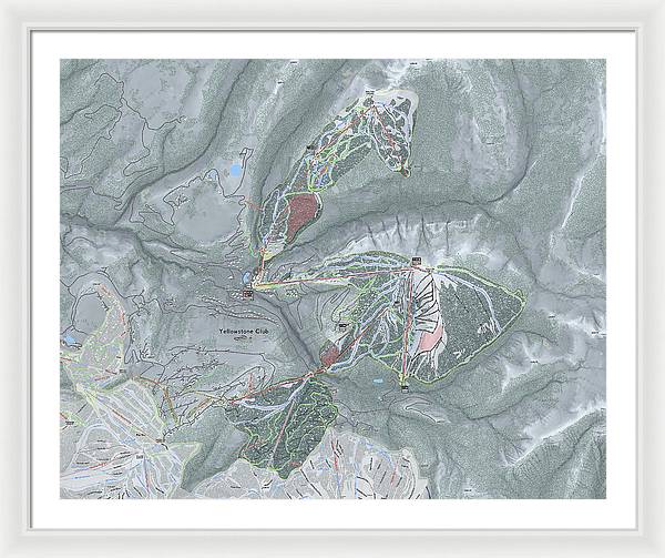 Yellowstone Club Ski Trail Map - Framed Print - Powderaddicts