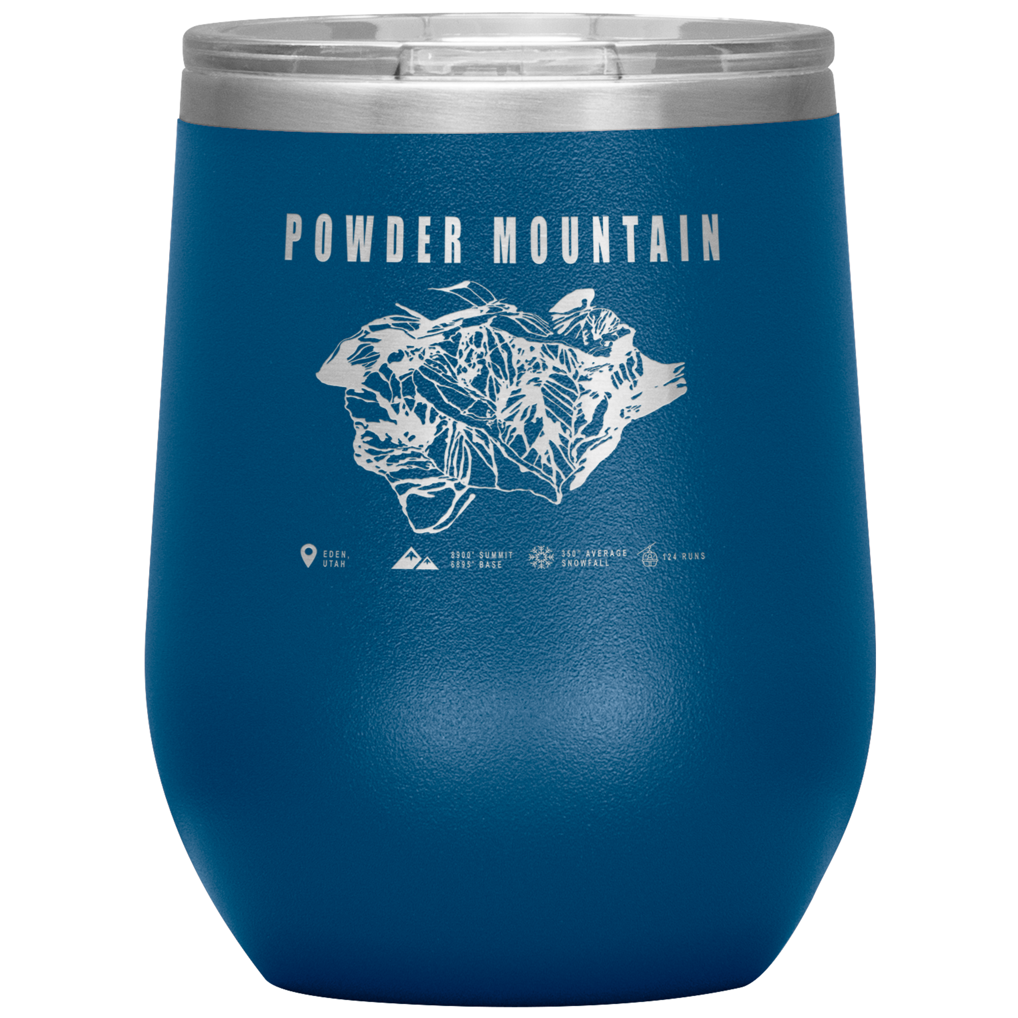 Powder Mountain,Utah Ski Trail Map Wine 12oz Tumbler - Powderaddicts