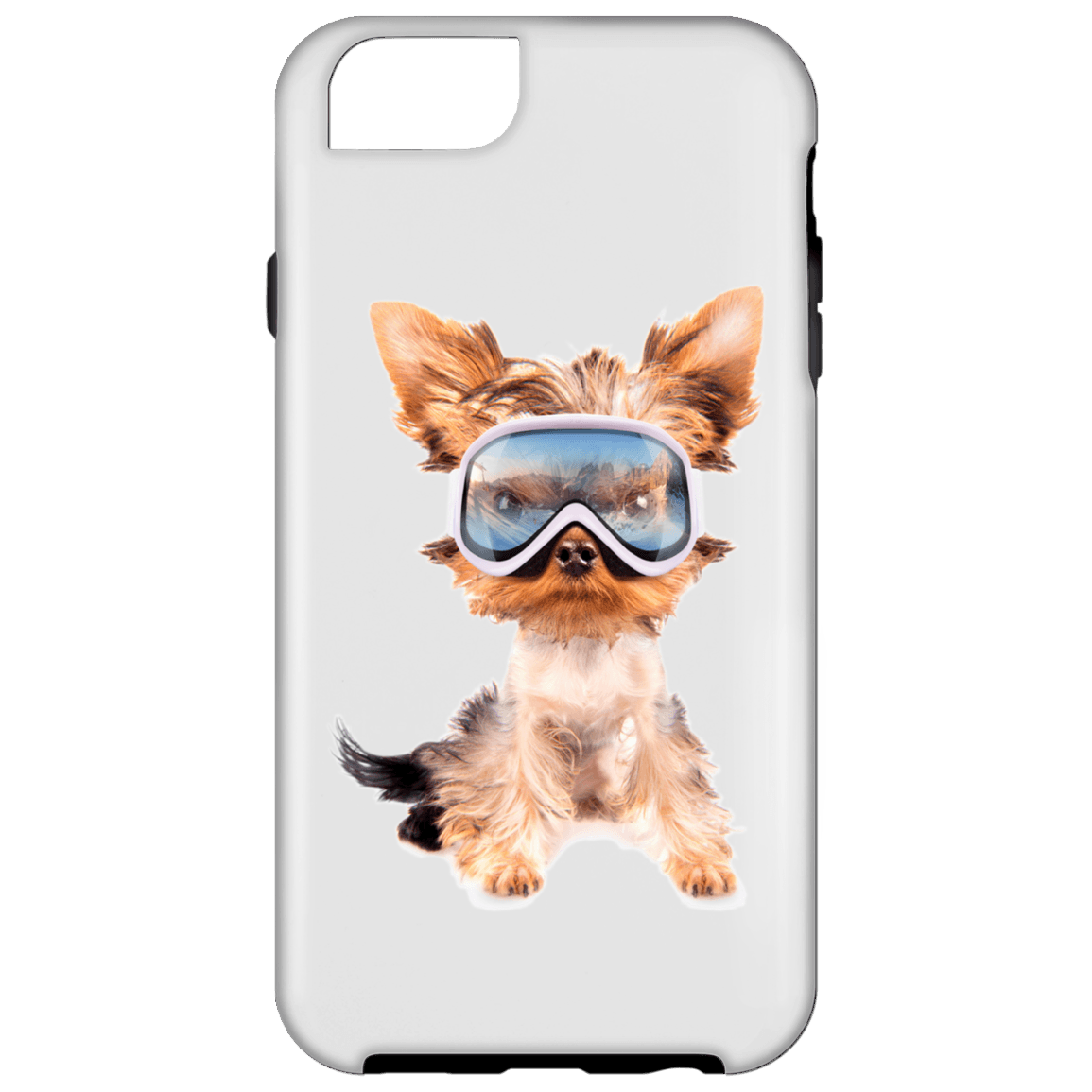 Yorkie Skier Full Phone Cases - Powderaddicts