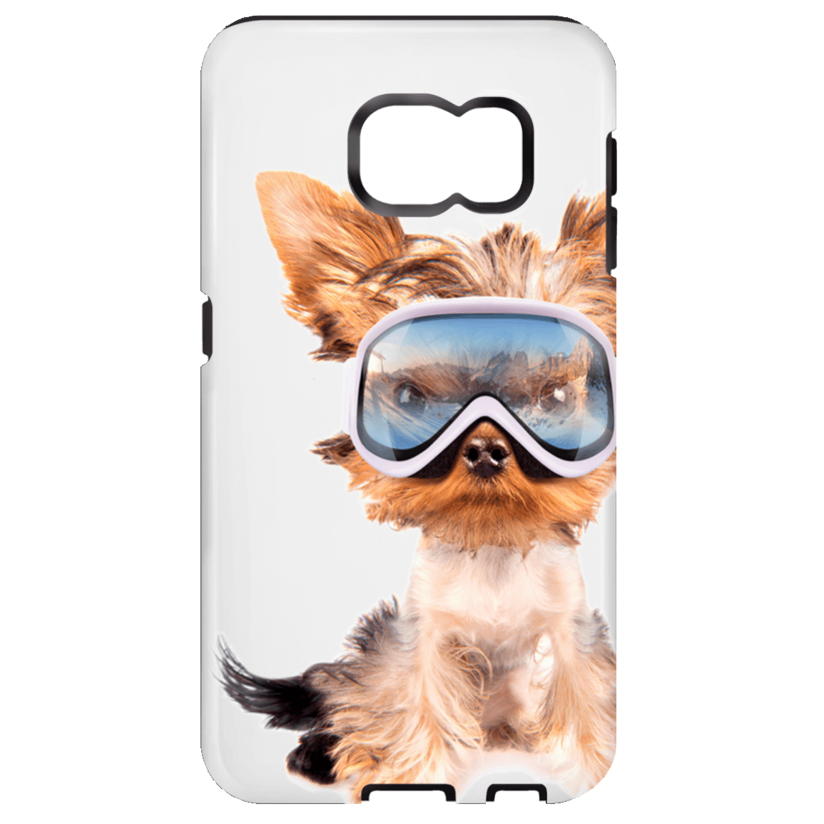 Yorkie Skier Phone Cases - Powderaddicts