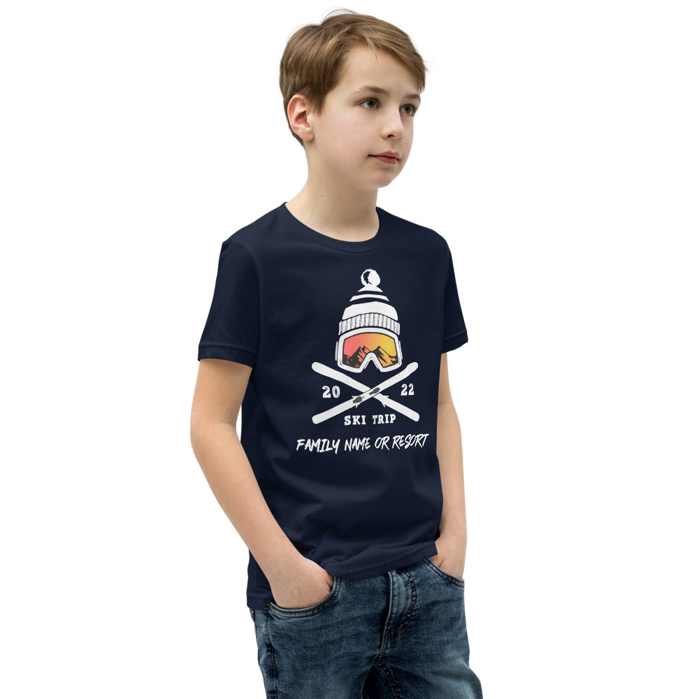 PERSONALIZED FAMILY SKI TRIP YOUTH SHORT SLEEVE T-SHIRT - 2022 - Powderaddicts