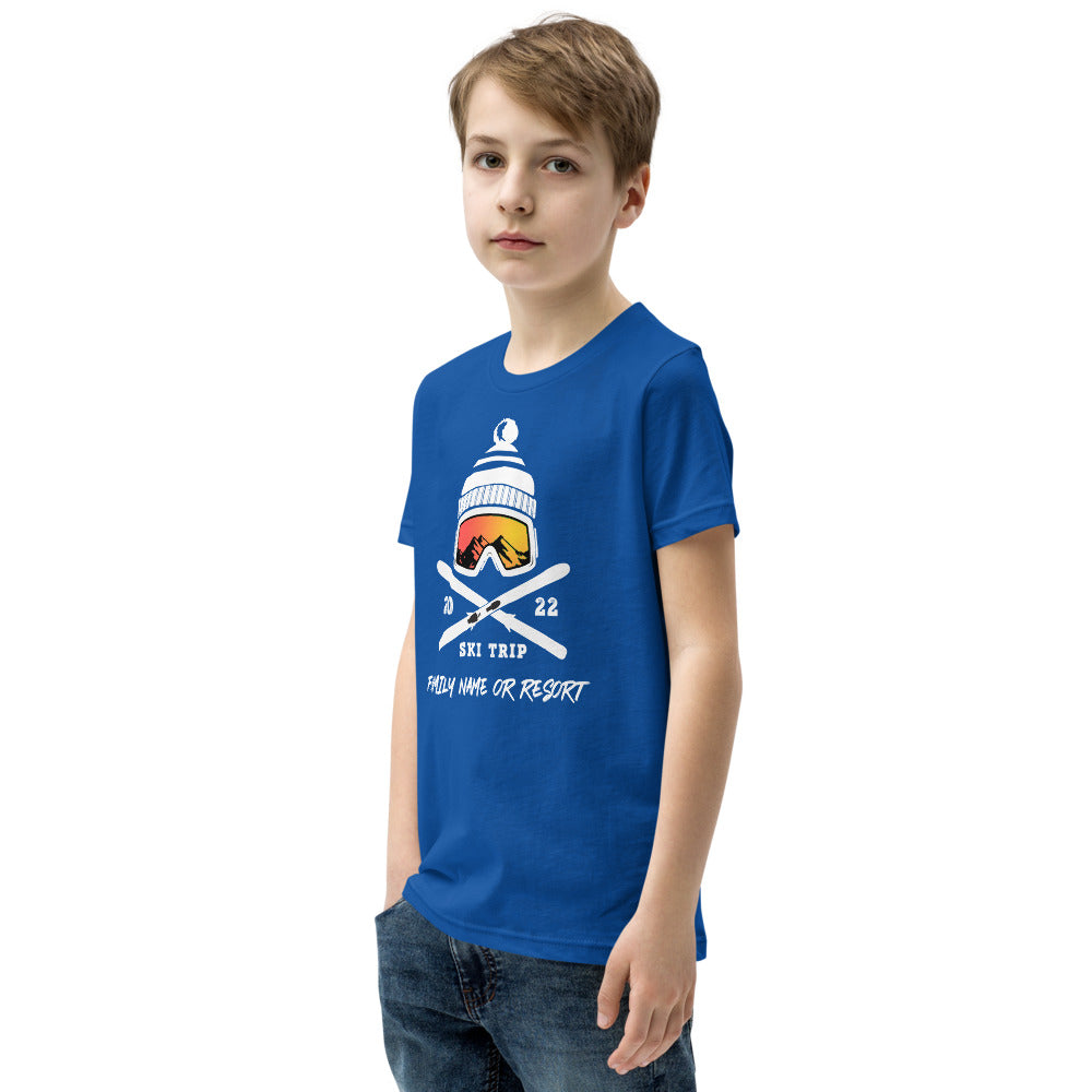 PERSONALIZED FAMILY SKI TRIP YOUTH SHORT SLEEVE T-SHIRT - 2022 - Powderaddicts