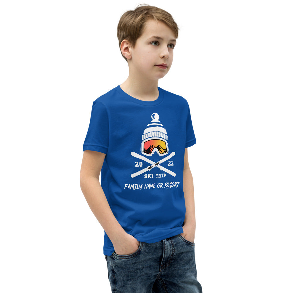 PERSONALIZED FAMILY SKI TRIP YOUTH SHORT SLEEVE T-SHIRT - 2022 - Powderaddicts