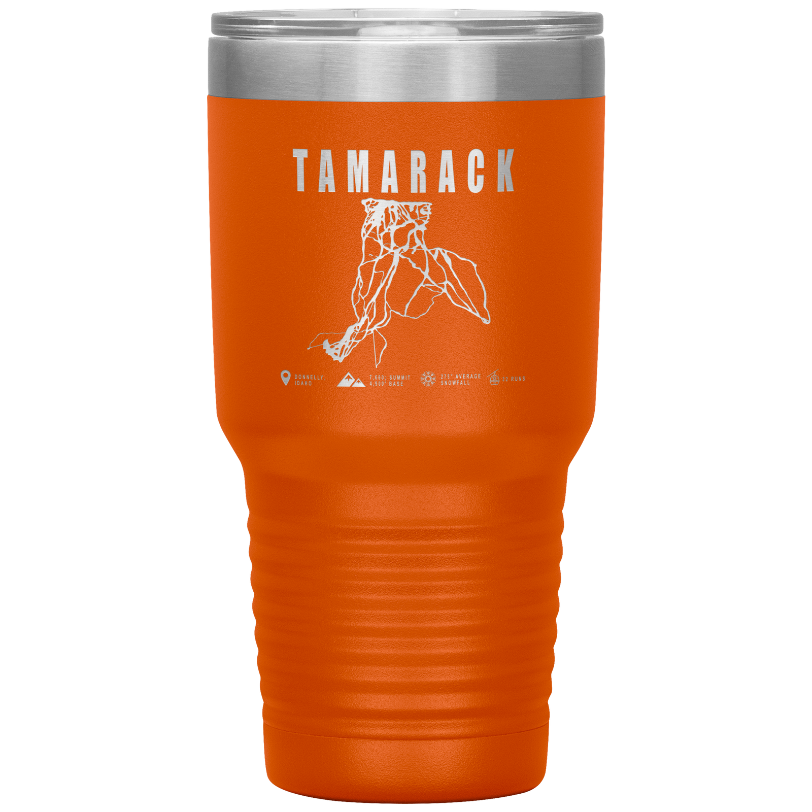 Tamarack Idaho Ski Trail Map 30oz Tumbler - Powderaddicts