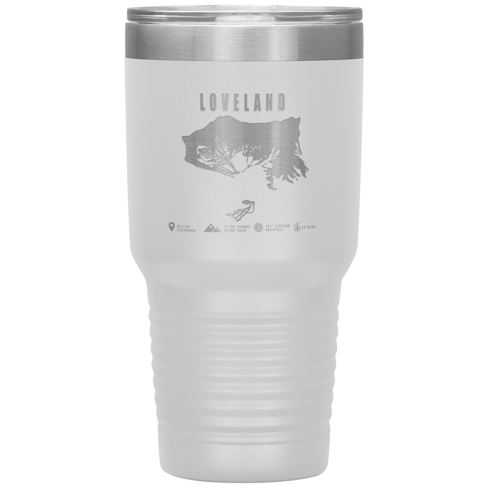 Loveland Colorado Ski Trail Map 30oz Tumbler - Powderaddicts