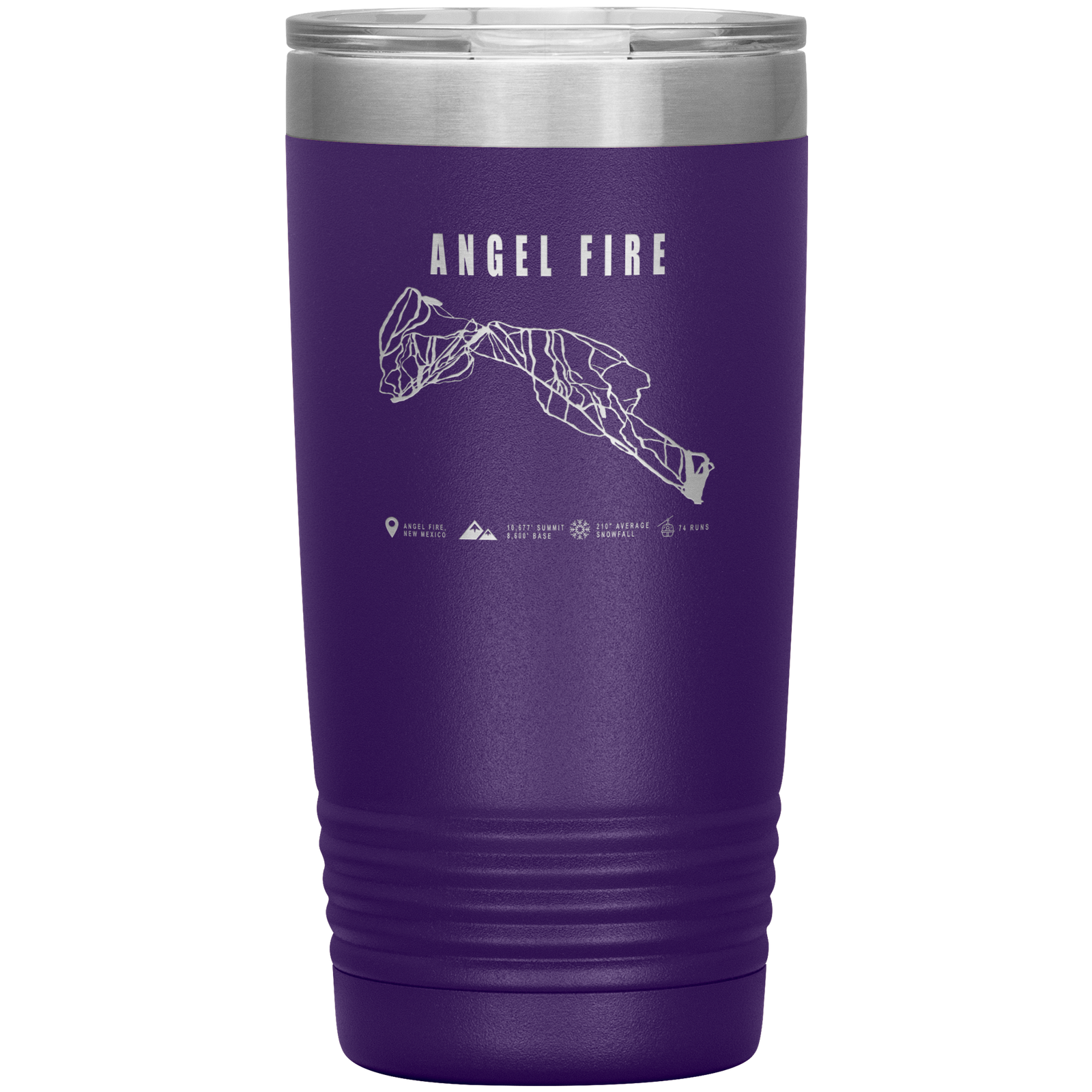 Angel Fire, New Mexico Ski Trail Map 20oz Tumbler - Powderaddicts