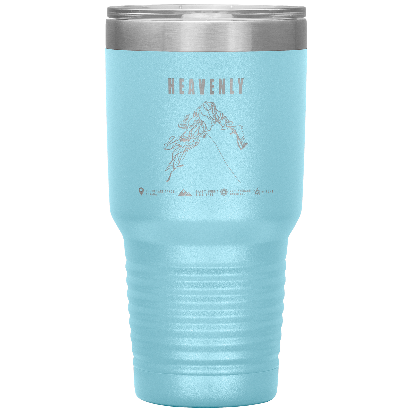 Heavenly, Nevada Ski Trail Map 30oz Tumbler - Powderaddicts