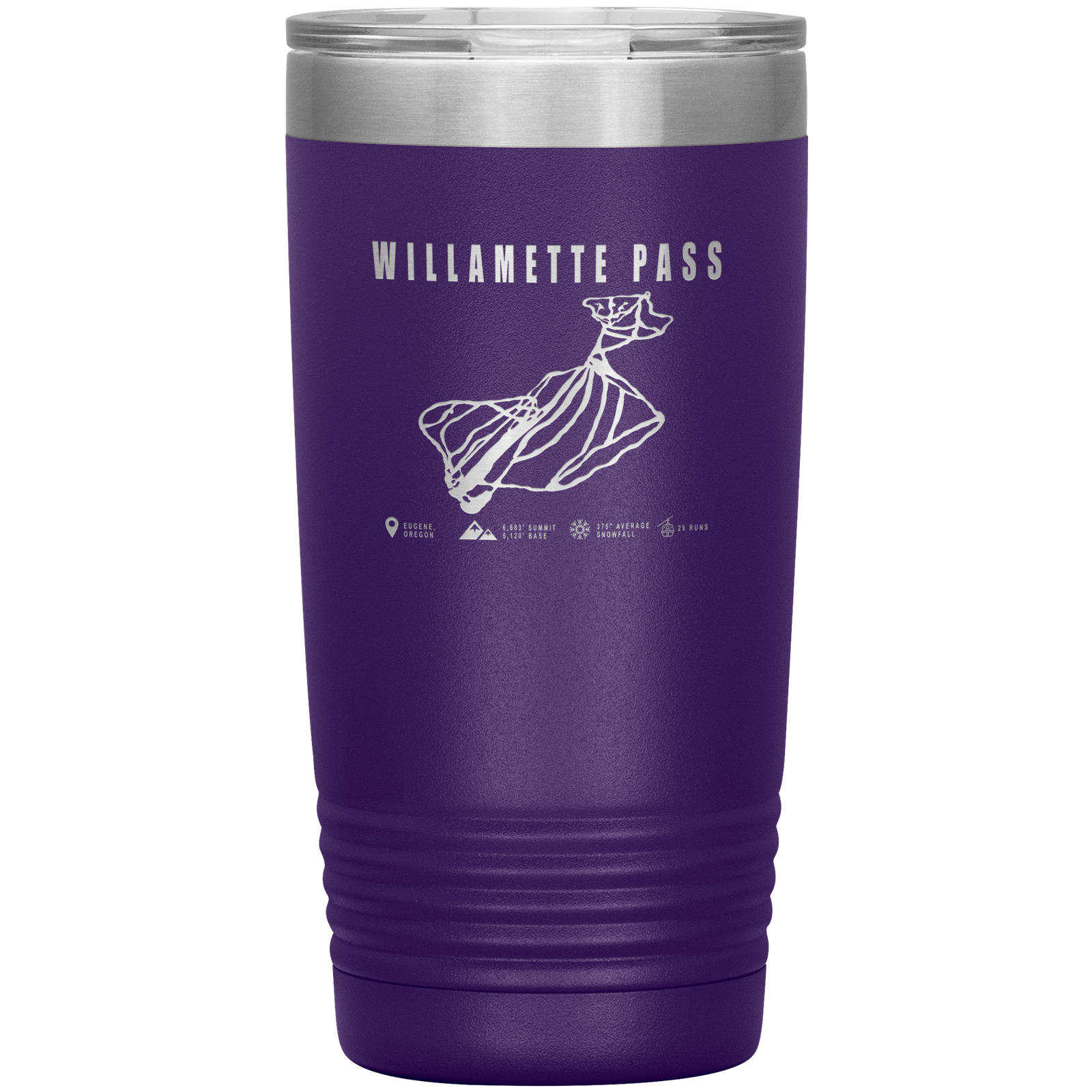 Willamette Pass, Oregon Ski Trail Map 20oz Tumbler - Powderaddicts