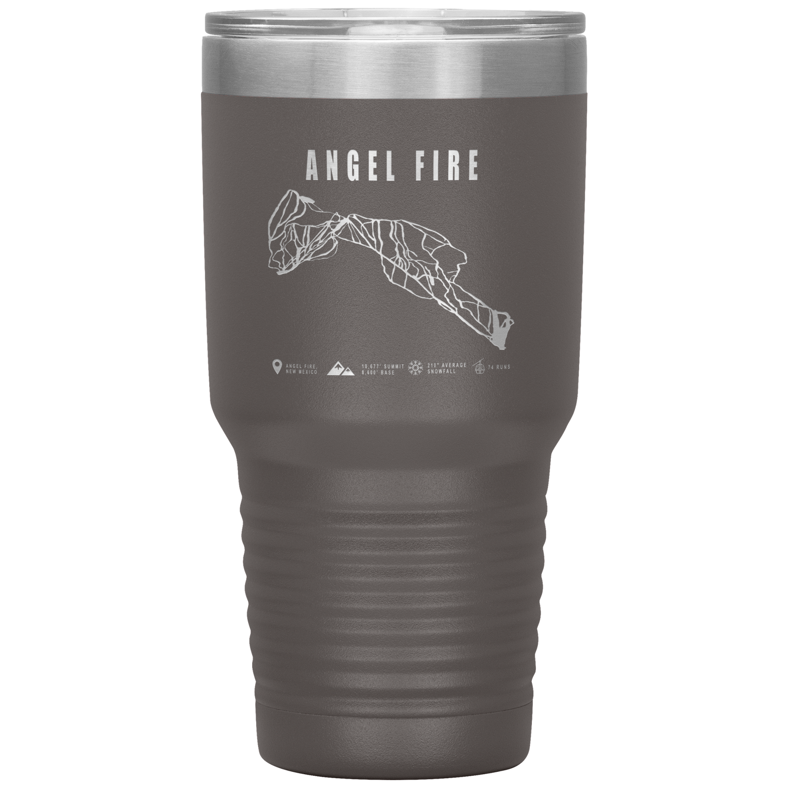 Angel Fire, New Mexico Ski Trail Map 30oz Tumbler - Powderaddicts