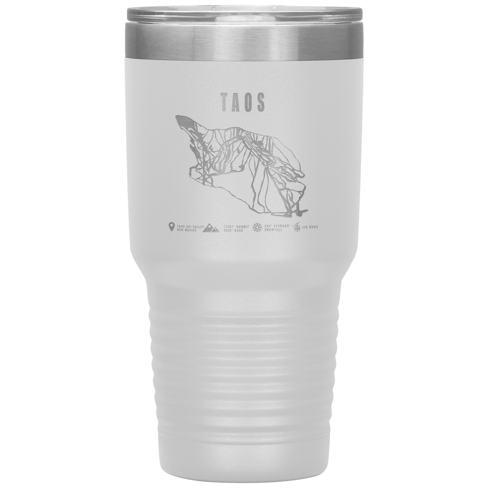 Taos, New Mexico Ski Trail Map 30oz Tumbler - Powderaddicts