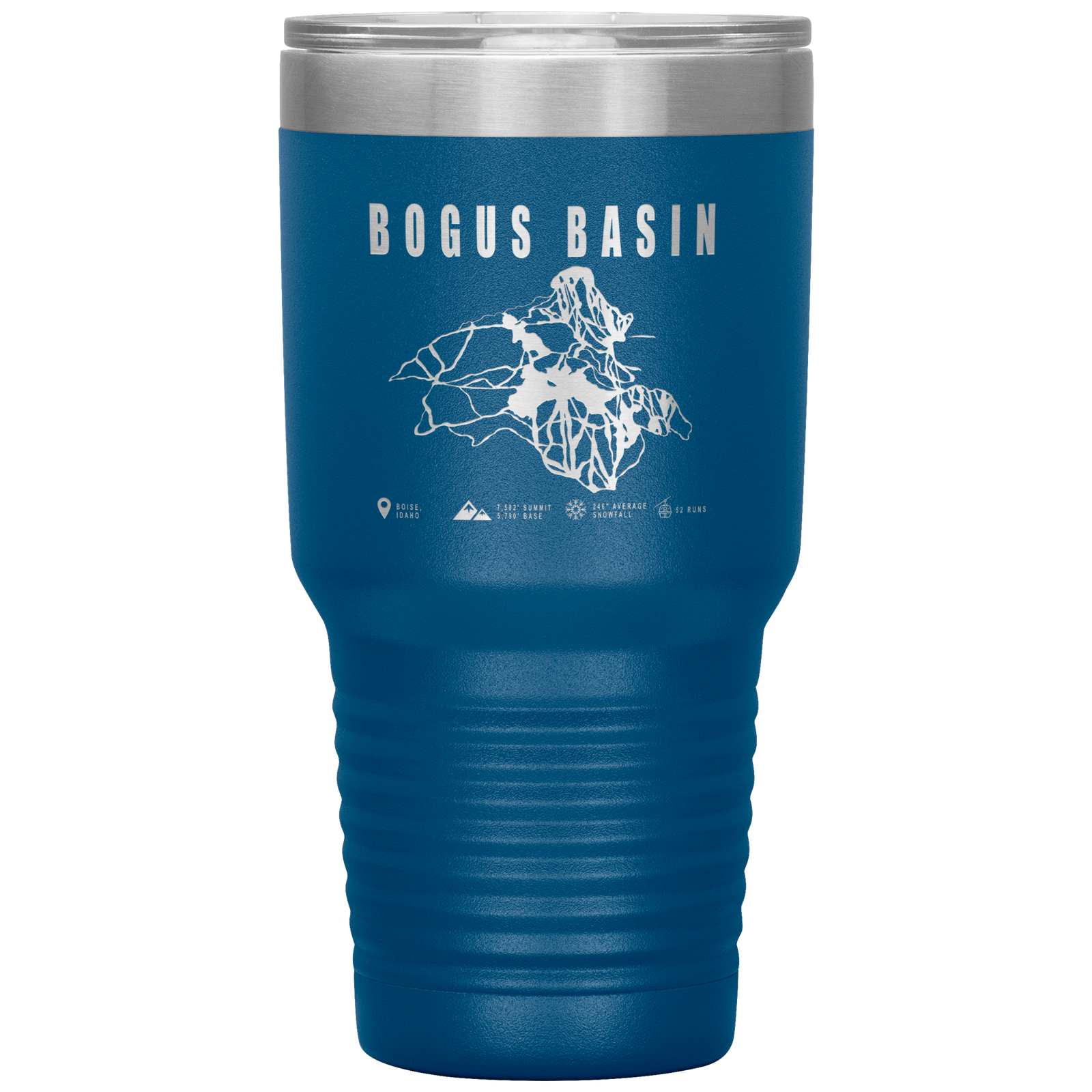 Bogus Basin Idaho Ski Trail Map 30oz Tumbler - Powderaddicts