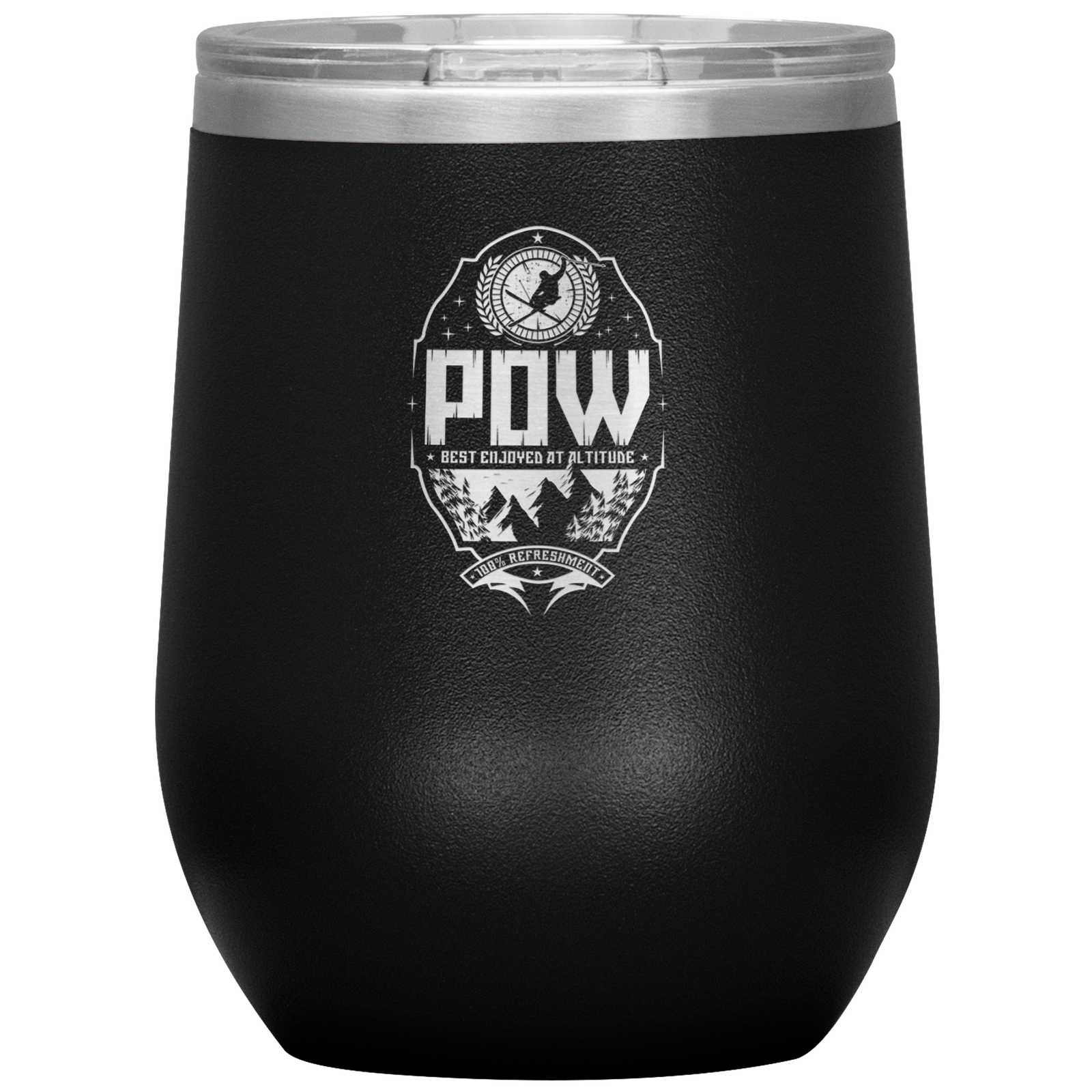Pow Best Enjoyed At Altitude Wine 12oz Tumbler - Powderaddicts