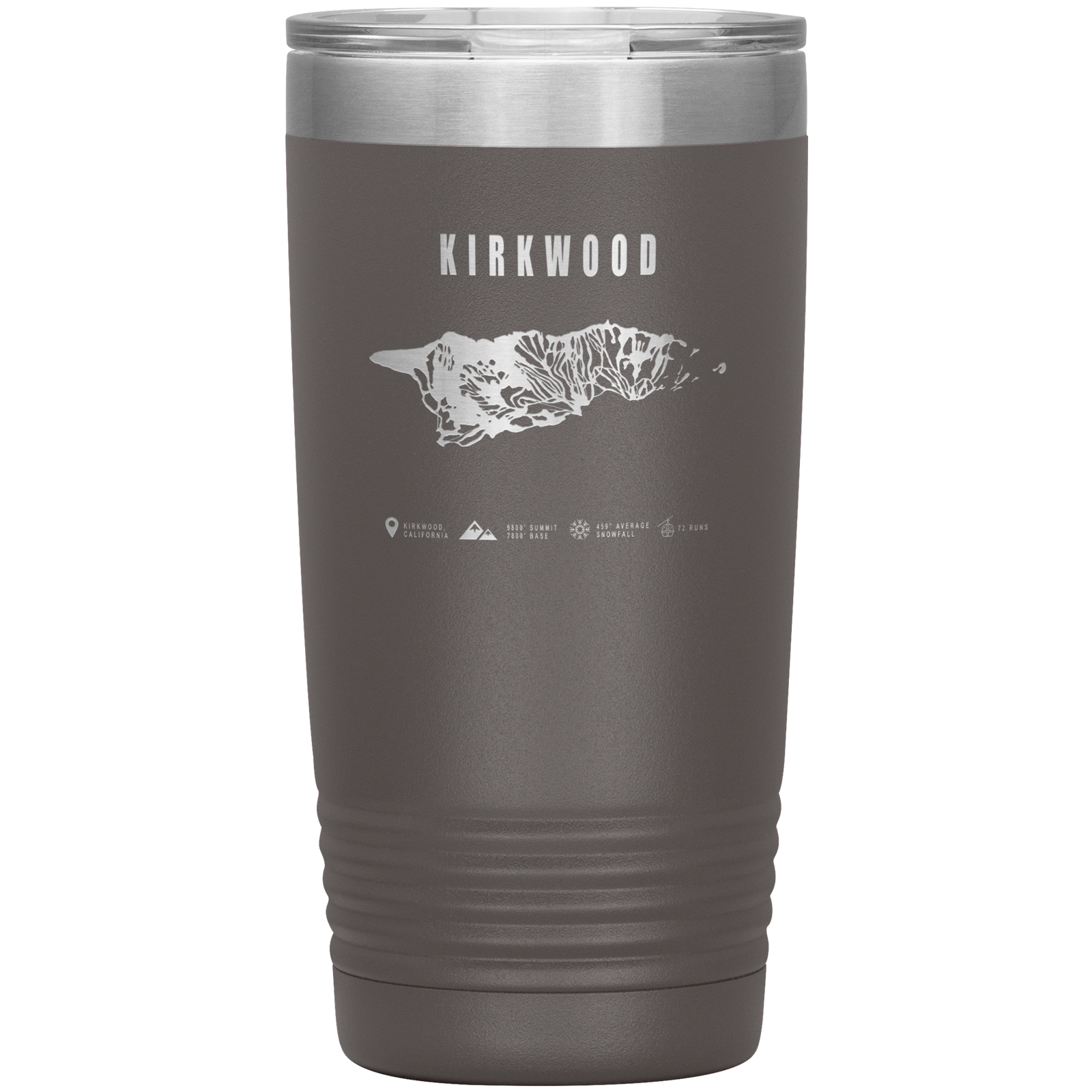 Kirkwood, California Ski Trail Map 20oz Tumbler - Powderaddicts