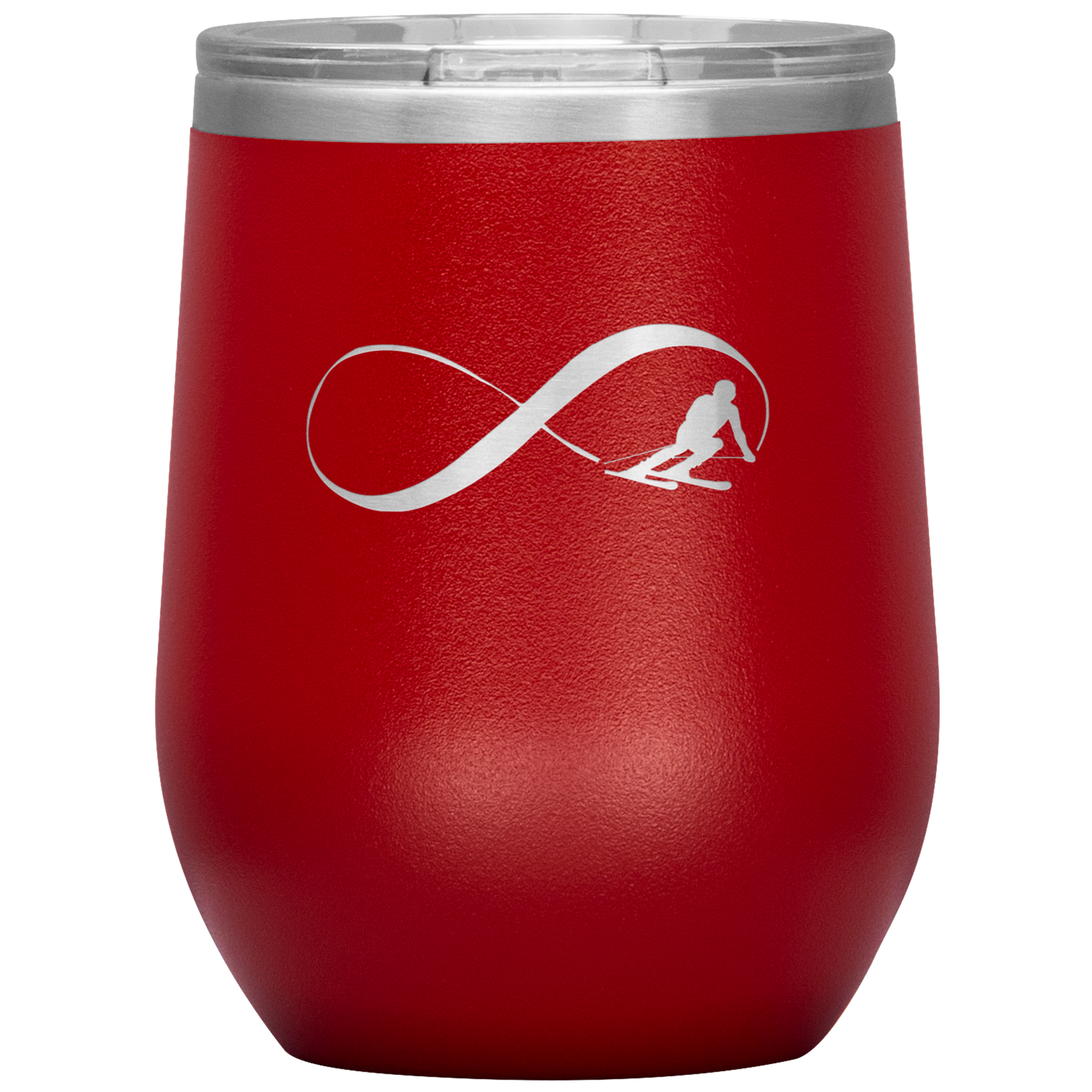 Infinity Skiing Wine 12oz Tumbler - Powderaddicts
