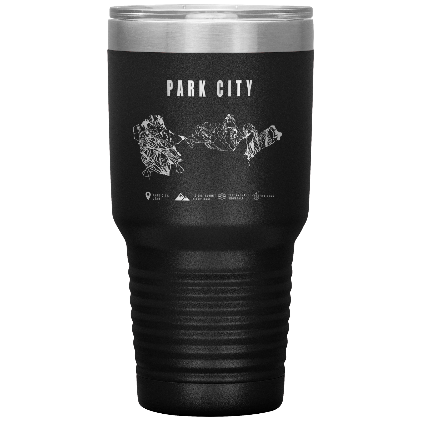 Park city,Utah Ski Trail Map 30oz Tumbler - Powderaddicts