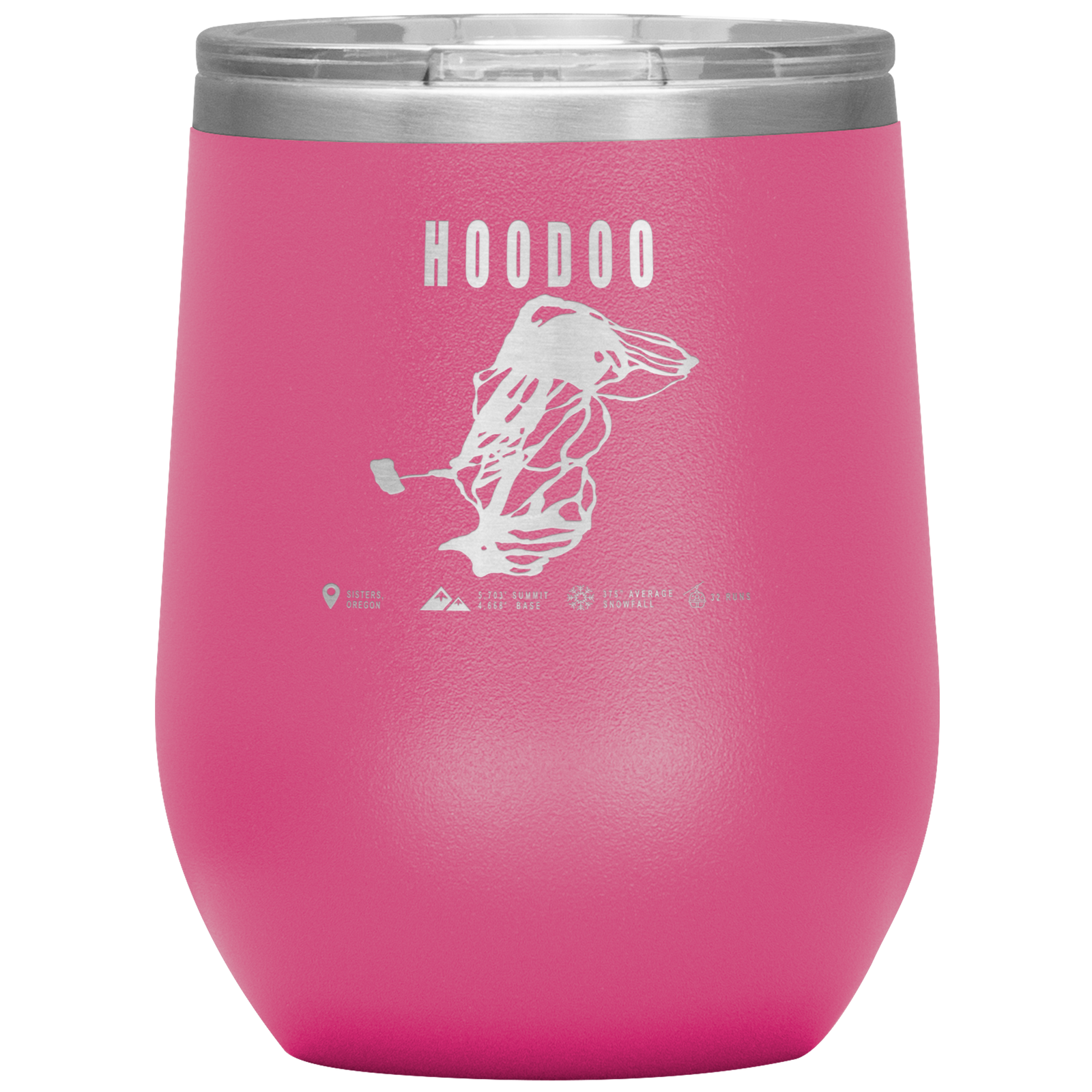 Hoodoo, Oregon Ski Trail Map Wine 12oz Tumbler - Powderaddicts