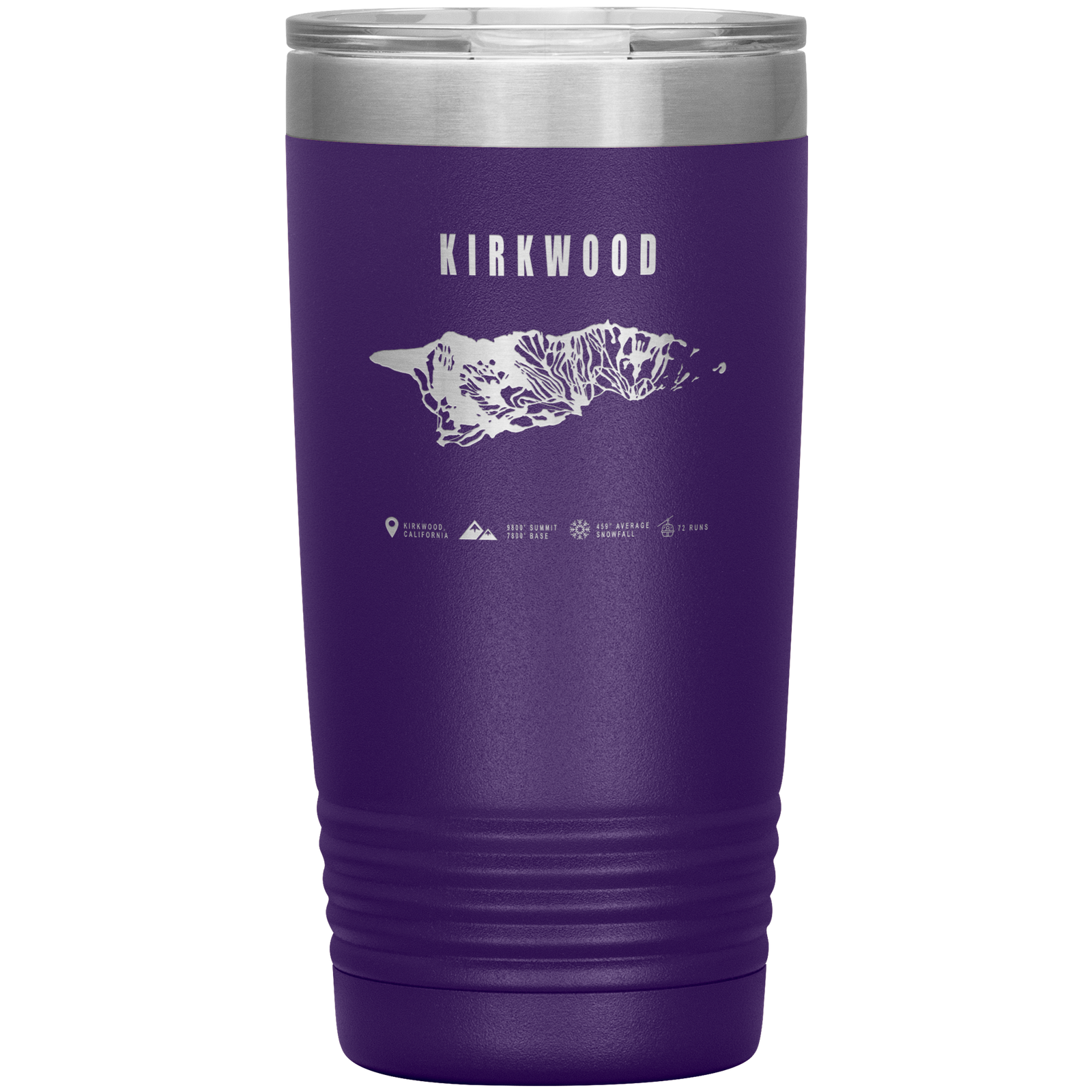 Kirkwood, California Ski Trail Map 20oz Tumbler - Powderaddicts