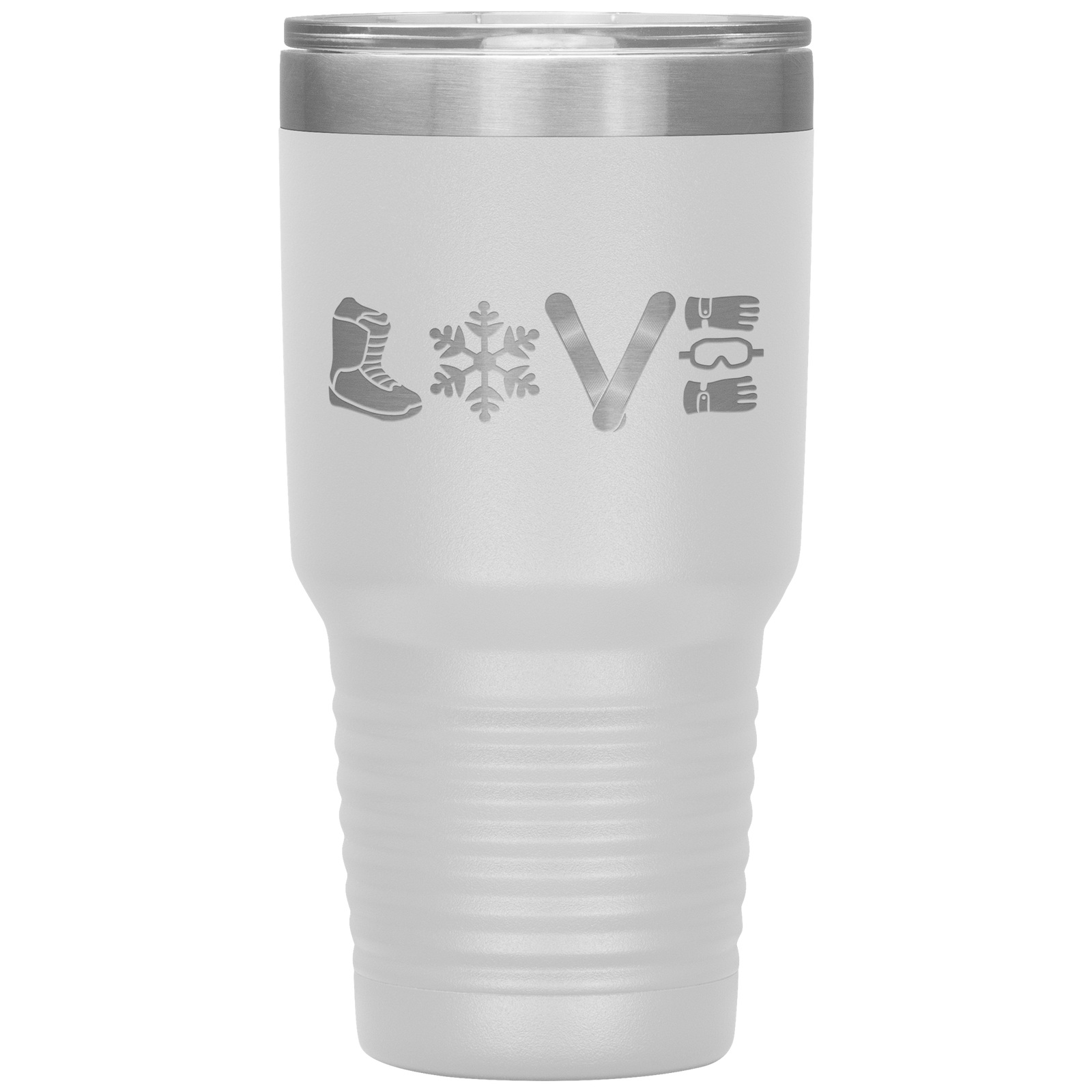 LOVE Snowboard 30oz Laser Etched Tumbler - Powderaddicts