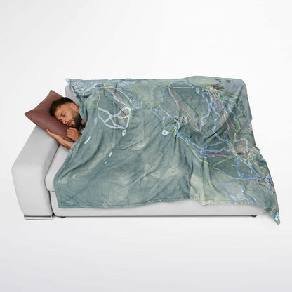 Gore Mountain, New York Ski Resort Map Flannel Blanket Poncho