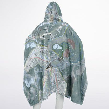 Solitude, Utah Ski Resort Map Flannel Blanket Poncho