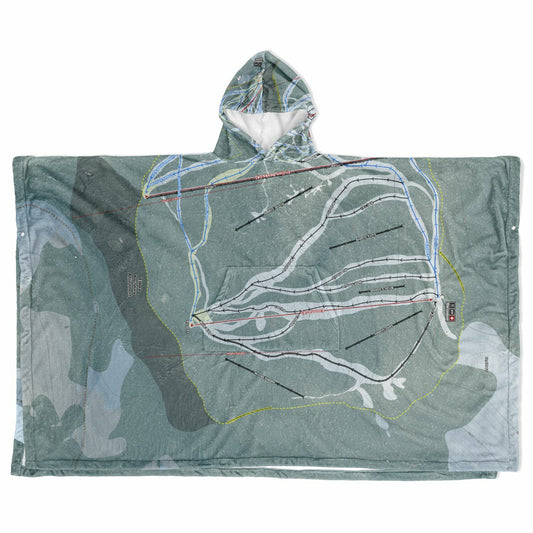 Eldora, Colorado Ski Resort Map Flannel Blanket Poncho