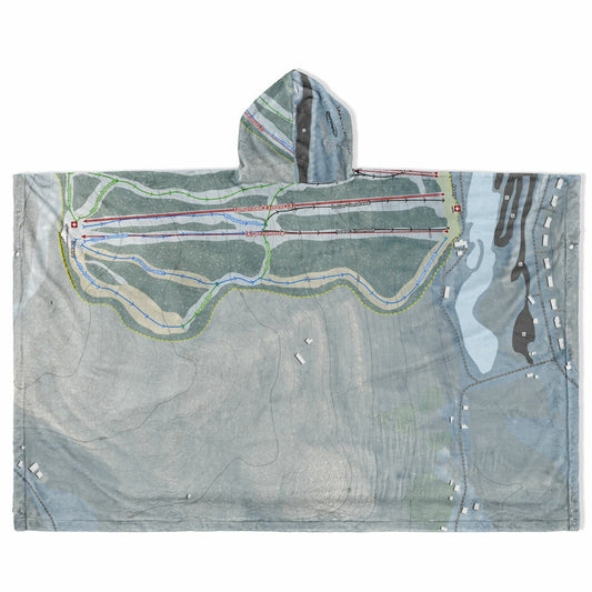 Shawnee Mountain, Pennsylvania Ski Resort Map Flannel Blanket Poncho